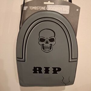 Gray Tombstone RIP Crossbody Bag NWT Crossbody Gray Zipper